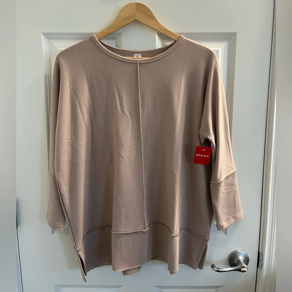 Spanx Pink Perfect Length Dolman Sweatshirt EUC with Tags Size Small - Picture 3 of 8